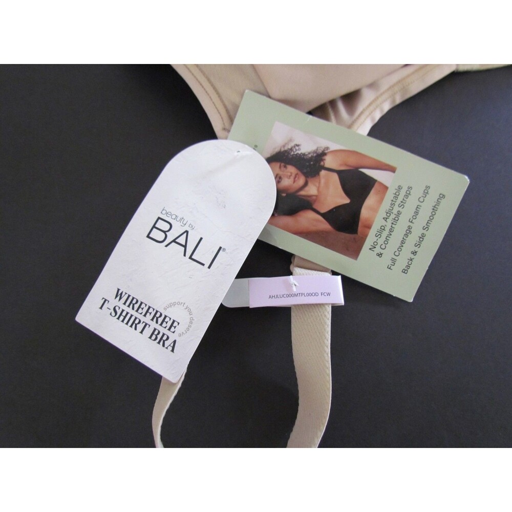 Bali 38D T-Shirt Bra Tan Wireless Adjustable Full Coverage NEW